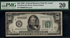 1928 $50 FRN H00000158A ロー シリアル #158