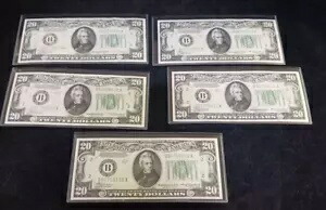 (5) 1934A ニューヨーク $20 FRN- 連続-クリスプ 未流通