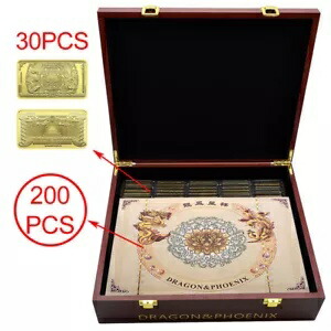 200 ピース/箱中国のドラゴンとフェニックススクロールイエロードラゴン紙幣証明書