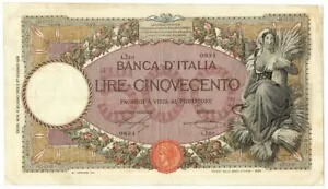 500 リラ CAPRANESI MIETITRICE TESTINA DECRETO 06/06/1923 BB