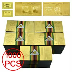 1000 ピース/ロットジンバブエ金箔紙幣 100 兆ドルお土産