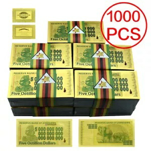 1000枚 ジンバブエ 金箔紙幣 500億ドル ビジネス記念品