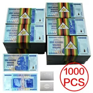 1000 個ジンバブエ銀箔紙幣 100 兆ドル工芸品ビジネスギフト