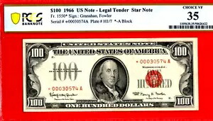 1966??100 ?? 法定通貨レッドシールスター紙幣?? PCGS CHOICE VF 35