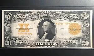 1922 年 $20 20 ドル金証明書1187 S/Nが小さく高品位＆シャープ