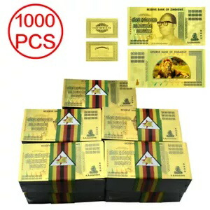 1000 ピース/ロットジンバブエ金箔紙幣 100 億ドルを収集