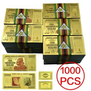 1000 ピース/ロットジンバブエ金箔紙幣 1 ビギンティリオンドル工芸品収集