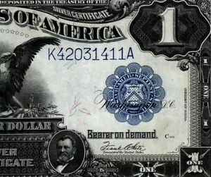 1899 $1 シルバー証明書ブラック イーグル PMG 58 EPQ Fr.235 K42031411A (CEJ)