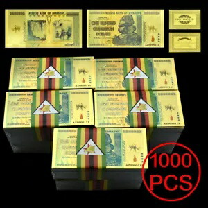 100 京ドル ジンバブエ 金紙幣 1000 枚 PET 素材を収集