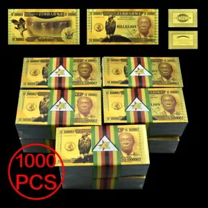 ミリオン ジンバブエ 金紙幣 1000 枚/ロット 記念品 UV マーク付き