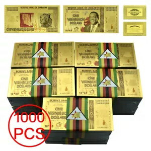 1000 ピース/ロットジンバブエ金箔紙幣 1 ビギンティリオンドルコレクション用