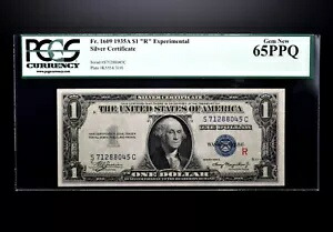 1935-A $1 シルバー証明書 ? PCGS UNC 65-PPQ ? R 実験 1609 ?信頼できる?