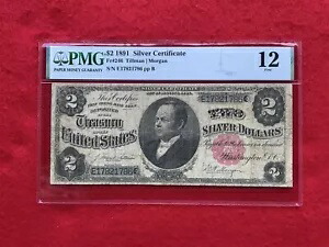 FR-246 1891 シリーズ $2 2 ドル銀証明書「Windom」 *PMG 12 Fine*