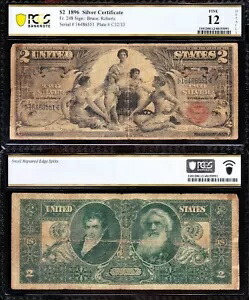 希少な 1896 年 $2 教育シルバー証明書! PCGS12！送料無料！ 16486551