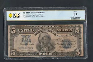PCGS 12 1899 $5 チーフラージシルバー証明書
