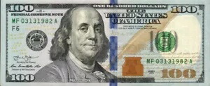 $100 US Bill Series 2013 1982 年 3 月 13 日 Bday Note Low シリアル番号 非常にレア