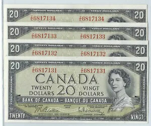4 連番シリアル番号付き 1954 評価なしビーティ-ラスミンスキー $20.00 ノート - すごい！