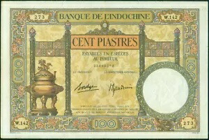 仏印 100 ピアストル ND (1936-39) ピック 51d。 PMG50