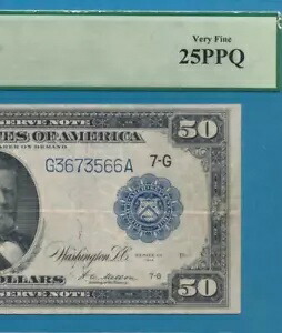 50ドル。 1914 FR.1051 シカゴ地区連邦準備金紙幣 PCGS VF25PPQ