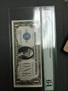 1928年 1ドル銀証書、青いシールが非常に細かい