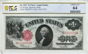 1917 年 $1 米国紙幣 法定通貨 FR#39 PCGS CH UNC 64