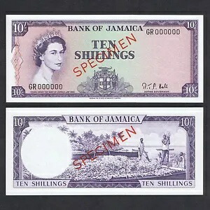 1960 ジャマイカ 10 シリング GR 000000 P-51Bds UNC+ + + + + + +クイーン E II 標本