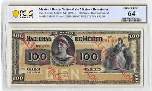 メキシコ / Banco Nacional 500 ペソ ND。 1934 PCG 64 未流通紙幣
