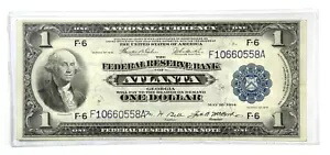 1918年 国家通貨 1ドル 大型連邦準備銀行 アトランタ ジョージア サクサク！