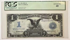 1899 米国大型 1 ドル銀証明書 BLACK EAGLE FR。 236PCGS EF40