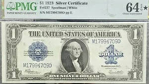 1 $silver 証明書 1923. 64EPQ*ブラック スター