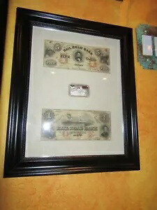 1853 年 $1 & $5 エリー & カラマズー鉄道エイドリアン紙幣 & V&T R&R NAVADA SEQ.AG