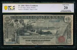 AC Fr 225 1896 $1 シルバー認定教育 PCGS 20 詳細