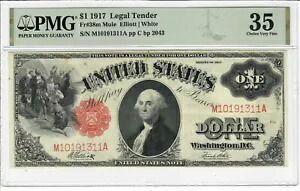 CC&C $1 1917 - 米国メモ \ 法定通貨 PMG Choice Very Fine 35 Fr. 38m