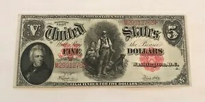 1907 年 $5 レッドシール、法定通貨紙幣、XF