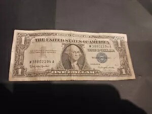 1957B シルバー証明書 1 ドル ブルーシール ドル紙幣 良好な状態