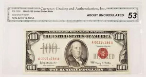 1966 $100 レッドシール 米国未流通 FR #1550 に関するメモ