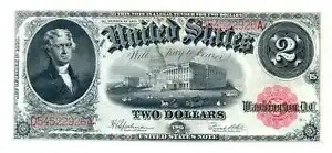 USA 米国法定通貨紙幣 L サイズ 2 ドル 1917 XF ピック #188