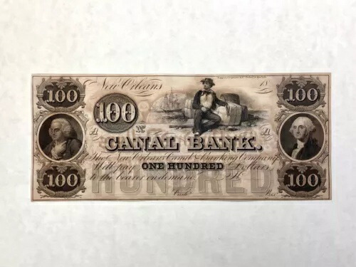 ～希少な 1840 年代のルイジアナ州ニューオーリンズの 100 ドル運河堤 未流通 105 -G58a