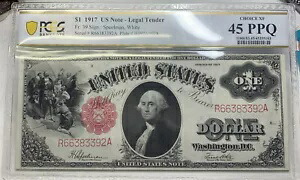 神父様39 1917 $1 法定通貨 *ノコギリ馬券* PCGS CHOICE XF 45 PPQ