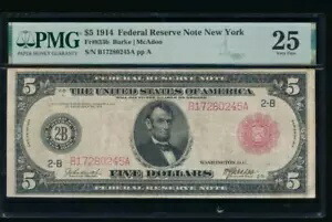AC Fr 833b 1914 $5 ニューヨーク FRN レッドシール PMG 25