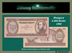 ハンガリー 5000 フォリント 1992 UNC