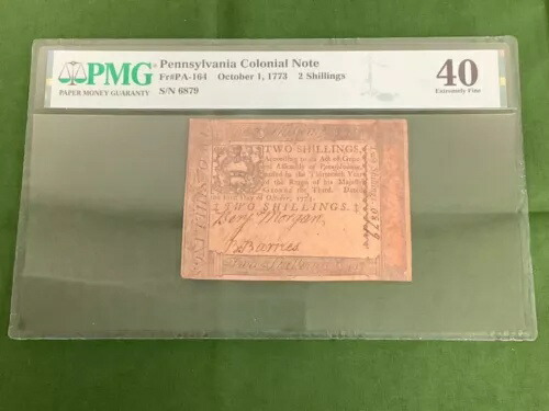 ペンシルベニア 2 シリング 米国植民地通貨 1773 年 10 月 1 日 PCGS 40 FR 164