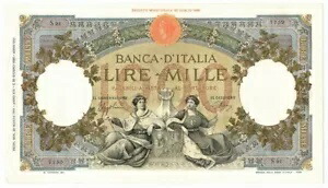 1000 リラ CAPRANESI REPUBBLICHE MARINARE REGINE FASIO ROMA 20/03/1941 qSPL