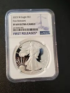 2023-W アメリカン シルバー イーグル $1 NGC PF69 ウルトラ カメオ - ASE グレード 1 オンス .999 コイン