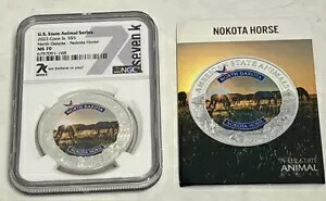 ノースダコタ ノコタ ホース 米国州動物シリーズ MS70 NGC 2022 クック (HE3031945)
