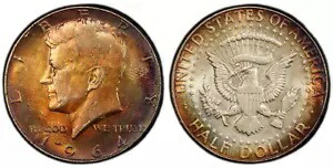 トーン 1964 P シルバー MS 64 ジョン F ケネディ シルバー ハーフダラー PCGS グレード 285