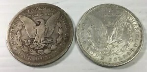 1879 & 1879S モルガン ドル混合グレード ロット 2 コイン