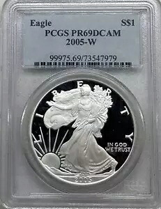 2005 W プルーフ シルバー イーグルス PCGS PR-69 DCAM 54,120円