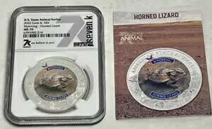 ワイオミングツノトカゲ 米国州動物シリーズ MS 70 NGC 2022 クック諸島 (HE3031948)