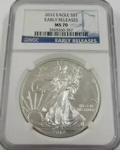 2012 アメリカン シルバー イーグル NGC MS70 初期リリース